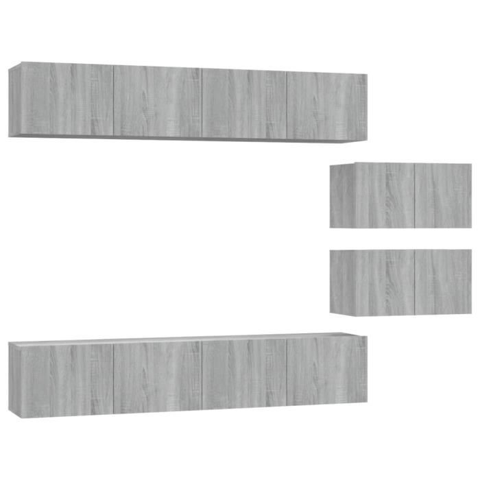 VidaXL Ensemble de meubles TV 6 pcs Sonoma gris Bois d'ingénierie 3114604