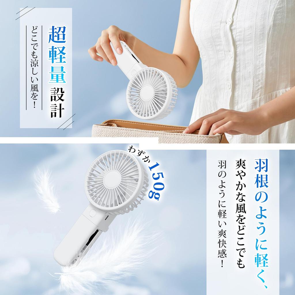 Boleve Portable Fan with Parasol Latest High Quiet Portable Fan with or Neck 3 Airflow Fast Portable Mini Heatstroke Heat Fireworks Day Japanese