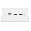 HD Multimedia Interface Ethernet USB Wall Plate 2 Port HD Multimedia Interface Keystone 1 Port USB 3.0 Wall Plate