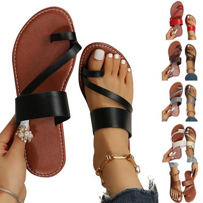 Womens Sandals Flip Flop Sandals One Button Light Casual Rubber Sole Sandals Women's Sandals