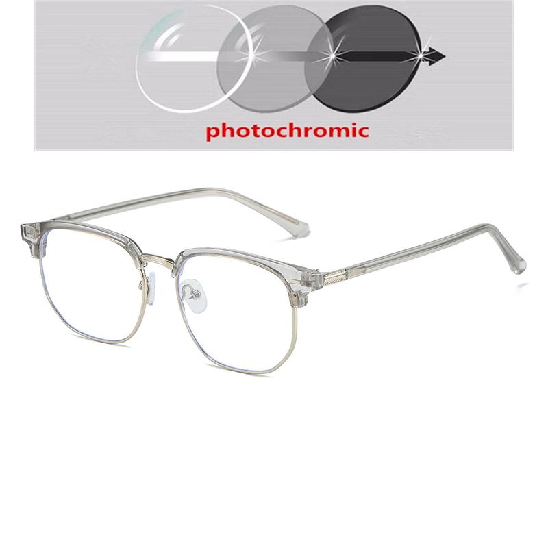 Eyebrow Frame Student Myopia Eyeglasses Finished Women Men Half Frame Square Short-sight Eyewear Prescription 0 -0.5 -0.75 To -6.0
