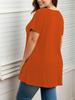 Europejski i Amerykański Damski T-shirt Plus Size Jednolity Kolor Okrągły Dekolt Krótki Rękaw - 2026 Nowy Luźny Model Wyszczuplający