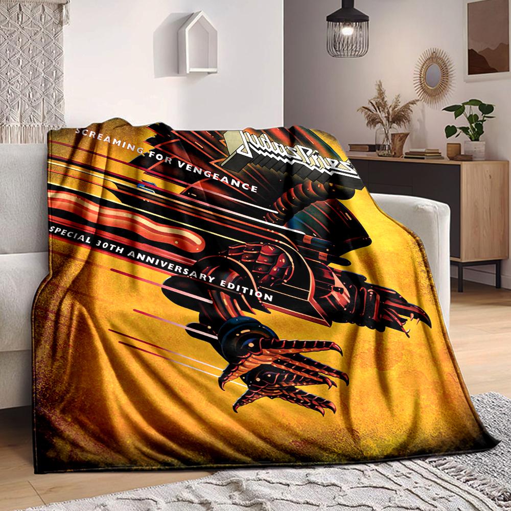 1Pc Judas Priest Anniversary Edition Blanket Soft And Comfortable Casual Warm Camping Travel Christmas Halloween Xmas Gift M928398