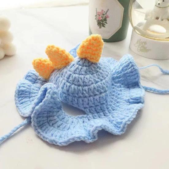 Cat Hat Pets Knitted Cosplay Hat Halloween Christmas Party Costume Headwear Dress-up Accessories for Puppy Cat Kitten