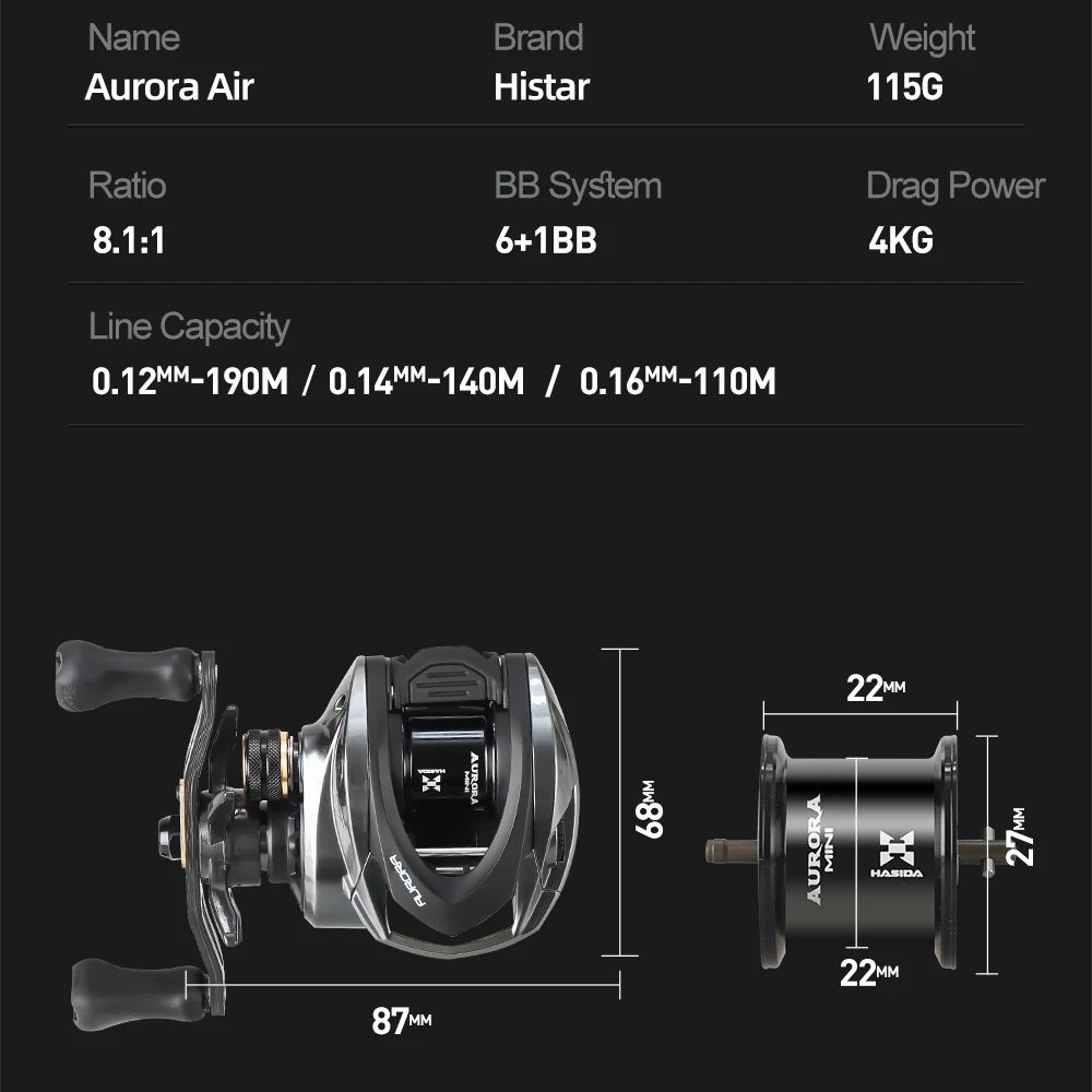 Ultralight Lure Reel Anti-explosion Lure Reel Baitcasting Reel Aluminum Spool 115G UL 3D Dynamic Magnetic Braking Baitcasting Reel Spinning Reel