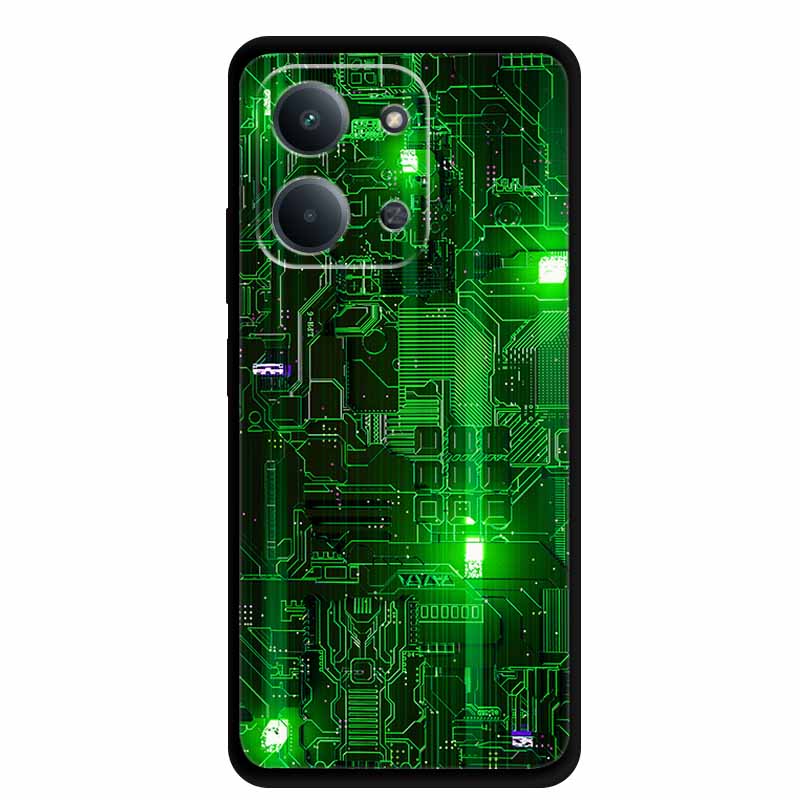 Case For Xiaomi Redmi 15C 5G European Colorful Flower Black Soft Silicone TPU Phone Case For Redmi 15C 4G Shell ProtectionBumper