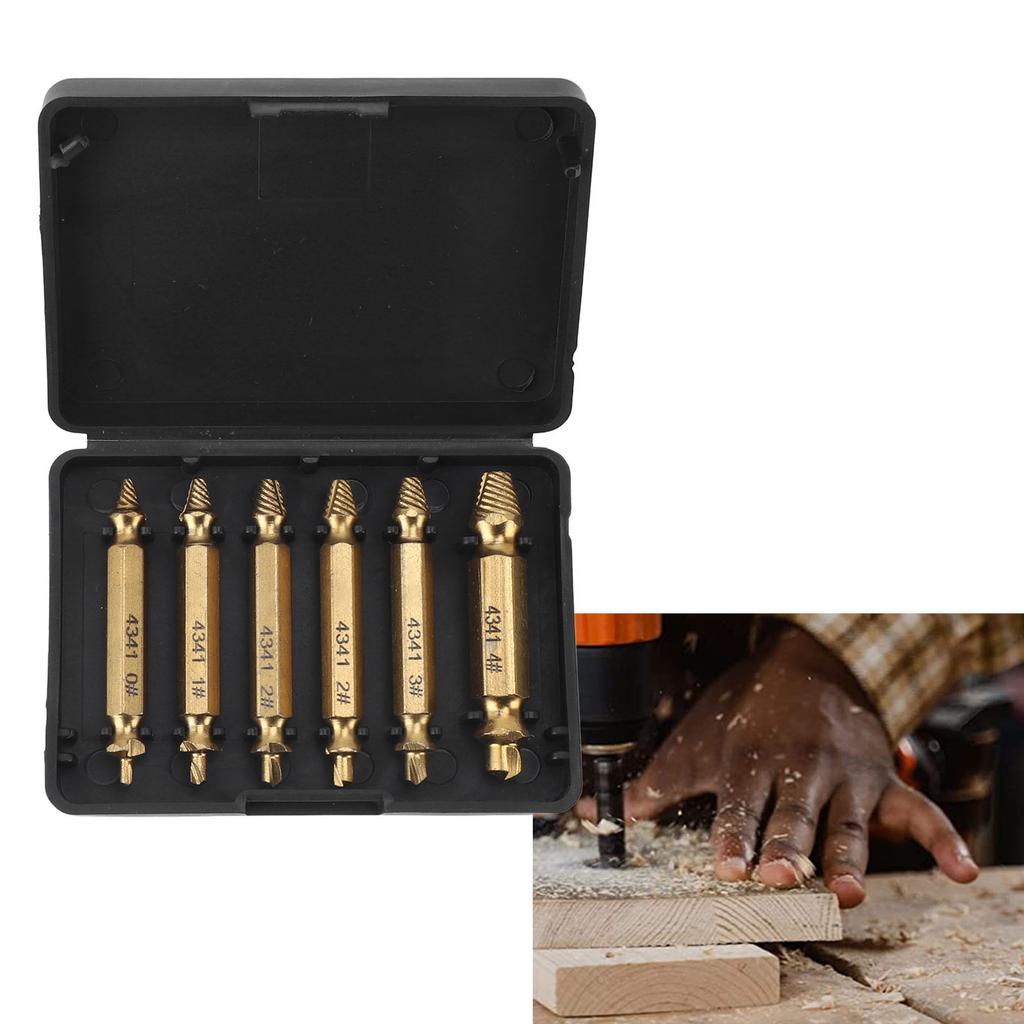 Damaged Screw Extractor Set Broken Stripped Remover Screws Removal Tool HSS Nuts   Drill Bit Tools