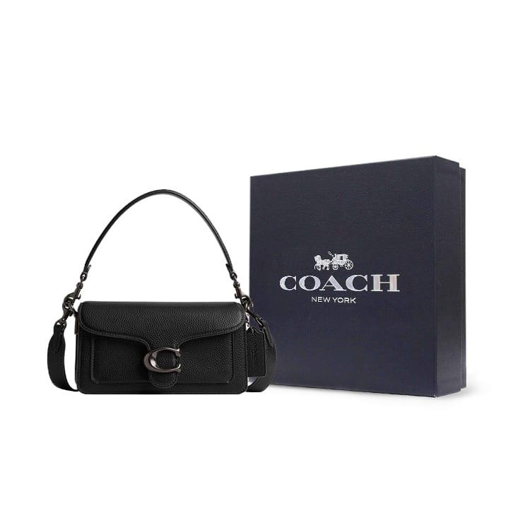 Coach Tabby Leather Messenger Bag, Handbag, Shoulder Bag Small Women's Black CM546-V5BLK