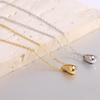 Elegant 18K Gold Titanium Water Drop Necklace - Polished Tear Drop Design, Perfect Valentine's Day Gift