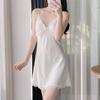 Summer Ice Silk Sexy Nightgown Set - Women’s Thin Suspender Dress with Beautiful Back Design