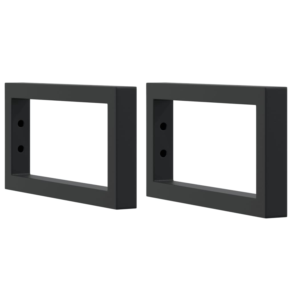 Washbasin Mounting Brackets 2 pcs Black Rectangular Steel