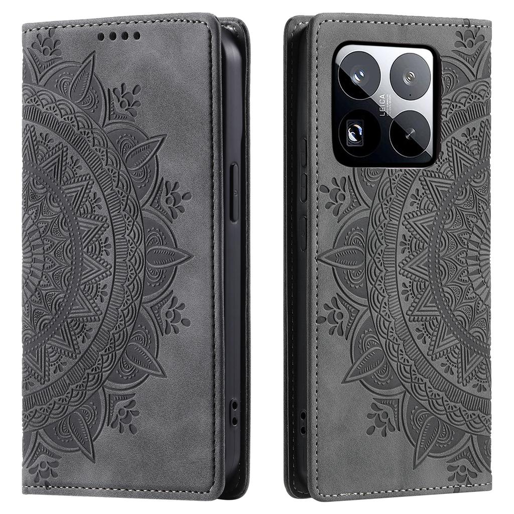 Style 010 For Xiaomi 15 Pro Case Mandala Pattern Magnetic Closing Leather Phone Cover