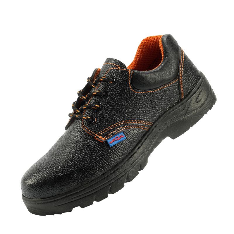 

Steel Toe Breathable Work Shoes - Anti-smash, Anti-puncture, Rubber Sole Safety Footwear 1806-3 Black Orange Size 41