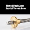 T8 Stainless Steel Trapezoidal Leads Screw Rod High Strength 3D Printer Metal Screw Rod For Industrial Machinery