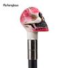Pink White Resin Skull Head Walking Cane Fashion Decorative Steel Walking Stick Gentleman Elegant Cosplay Cane Knob Crosier 94cm