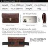 Genuine Leather Waist Phone Bag for Men Full Grain Leather Fanny Bag Waist Pack 6.9" Phone Pouch for iPhone 16 17 Pro Max