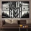 Peach Skin Tapestry Deer Hunting American Flag Wall Hanging Rustic Black and White Elk Forest Man Cave Cabin Decor Living Room