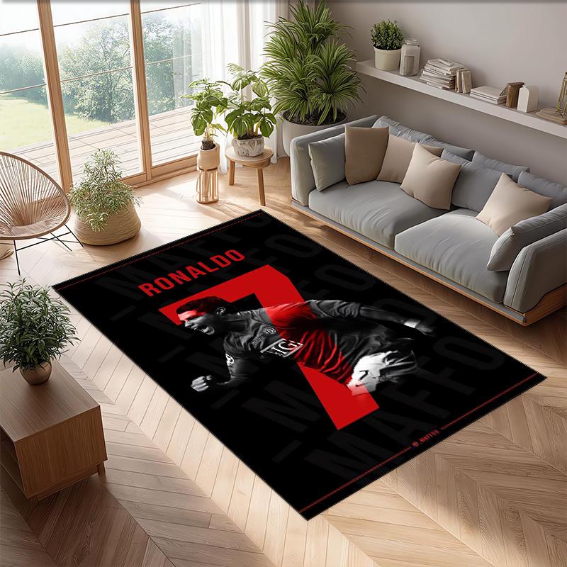 Cristiano Ronaldo Printed Flannel Area Rug Non Slip Soft Polyester Floor Carpet Indoor Decor Mat for Bedroom Living Room Sofa
