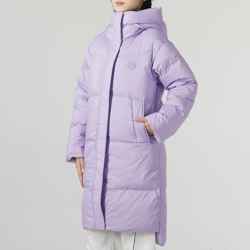 Skechers Solid Color Windproof Warm Sports Hooded Down Jacket Women Jackets Purple P423W030-010Y
