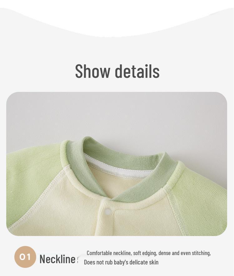 Baby Fleece Cardigan & High-Waist Belly Protection Two-Piece Winter Set