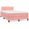 Cadre de lit avec matelas - Maison Exclusive - Rose - Velours - Bande LED 120x190 cm