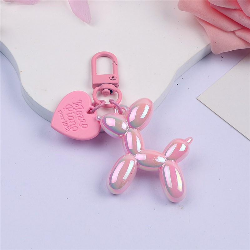 Balloon Dog Keychain Alloy Heart DIY Phone Case & AirPods Protective Earphone Case Pendant.