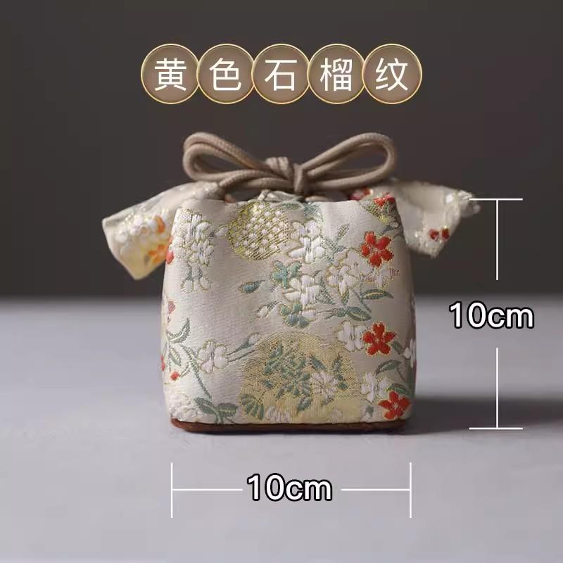 Thickened Handmade Storage Travel Bag, Tea Caddy Teacup Tea Set, Teapot Medium Cloth Bag, Tea Accessory, Embroidery Hand Bag