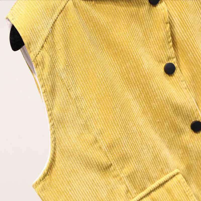 Vest for Women Cotton Winter Sleeveless Tops Vest Vintage Solid-Color Button Thickened Casual V-neck Vest