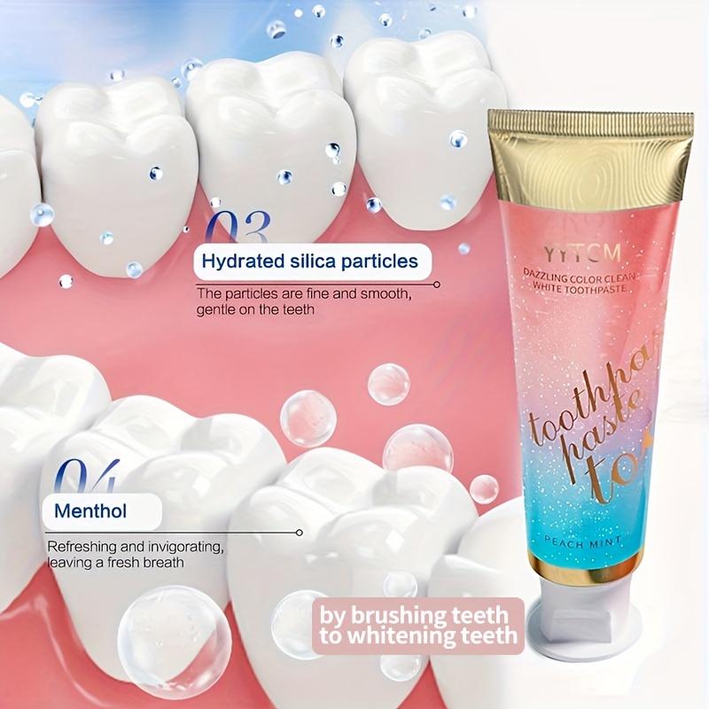Peach Mint Flavor Toothpaste, Deep Cleansing Freshen Breath, Colorful 100g (3.53oz) - 1pc, Toothpaste