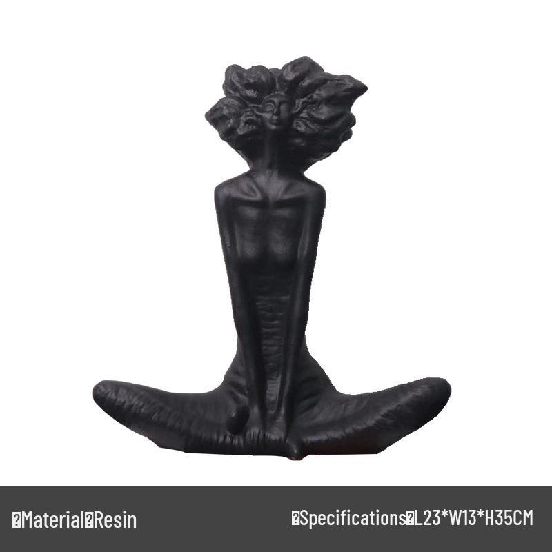 Black and White Minimalist Girl Sculptures for Living Room Decor – Special Offer