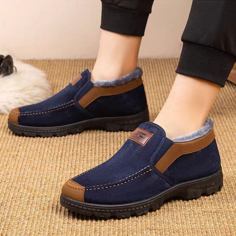 Zimní bezpečnostní obuv Teplé zimní boty Pánská móda Pánské boty Pánská pracovní obuv Pánské zimní tenisky Plyšová chlupatá obuv