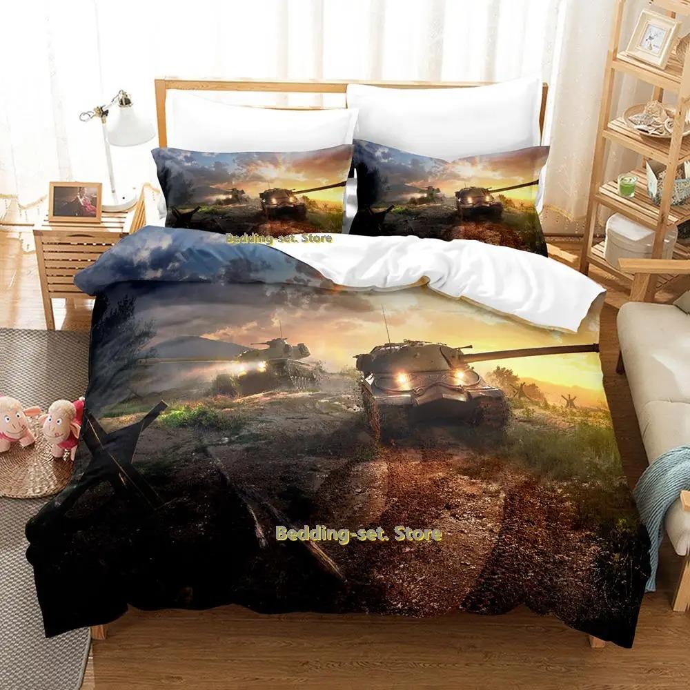 World of Tanks sengetøysett enkeltseng full queen size sengsett dynetrekk til voksne barn soverom anime parure de lit seng