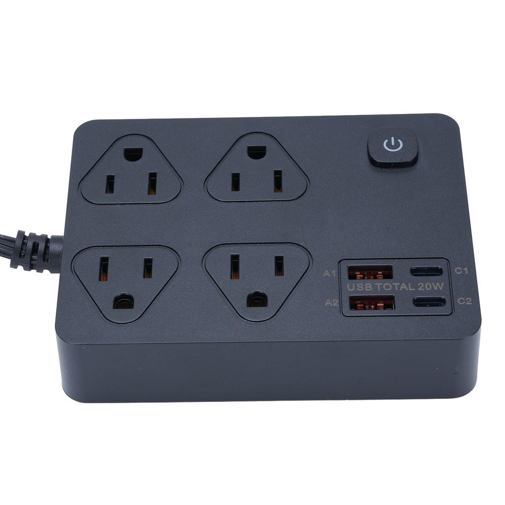 Ultraflache Steckdosenleiste Hohe Sicherheit Schnelllade-Steckdose Verlängerungsleiste mit 20W Typ-C 18W USB-Anschlüssen für