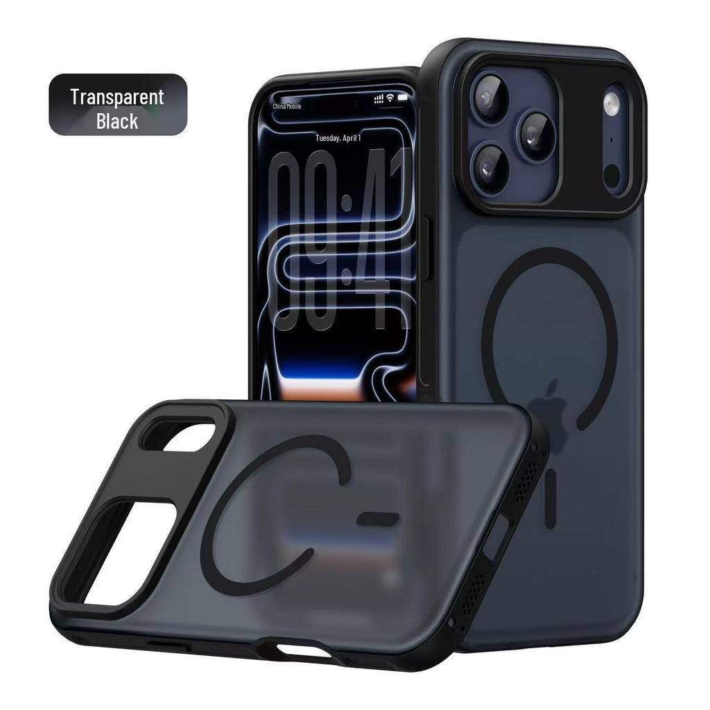 iPhone 17 Pro Magnetic Skin-Feel Case with Rotating Stand & Anti-Drop Protection (Compatible with Apple 16/15 Pro)