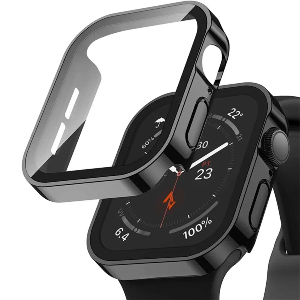 Galvanisiert Wasserdichte Hülle+Glas für Apple Watch 11 10 Hülle 46mm 42mm 45 41 44mm Displayschutz für iWatch 9 8 7 6 5 4 SE