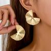 A Pair of Women's Earrings, Simple and Fashionable Fan-Shaped Earrings, Suitable for Daily Wear and Vacation Wear
