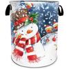 Christmas Laundry Basket Winter Snowman Laundry Hamper Foldable Waterproof Oxford Cloth Funny Tote Bag Storage Bucket