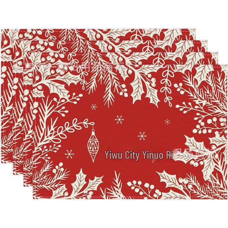 2024 Christmas Linen Table Mats - Washable, Stain-Resistant, Heat-Resistant with Snowflake & Santa Designs