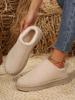 European and American foreign trade plush heeless snow boots women's new platform short tube lazy large size cotton shoes