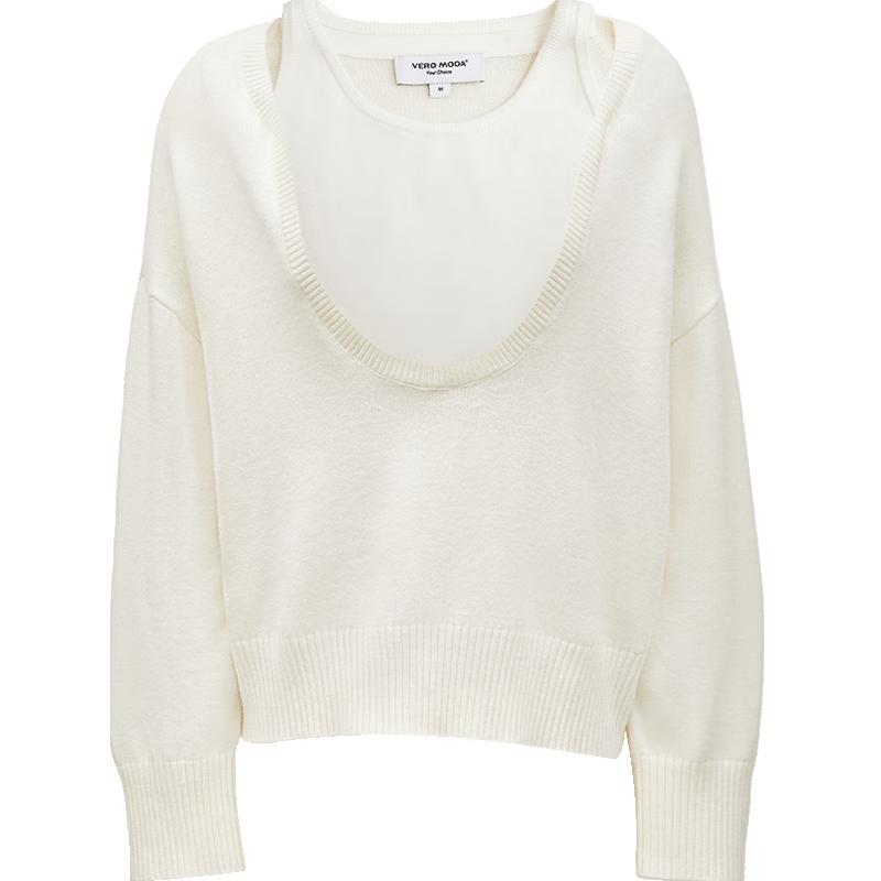 

VEROMODA Women s Faux Two-Piece U-Neck Color-Block Long-Sleeve Knit Sweater XL