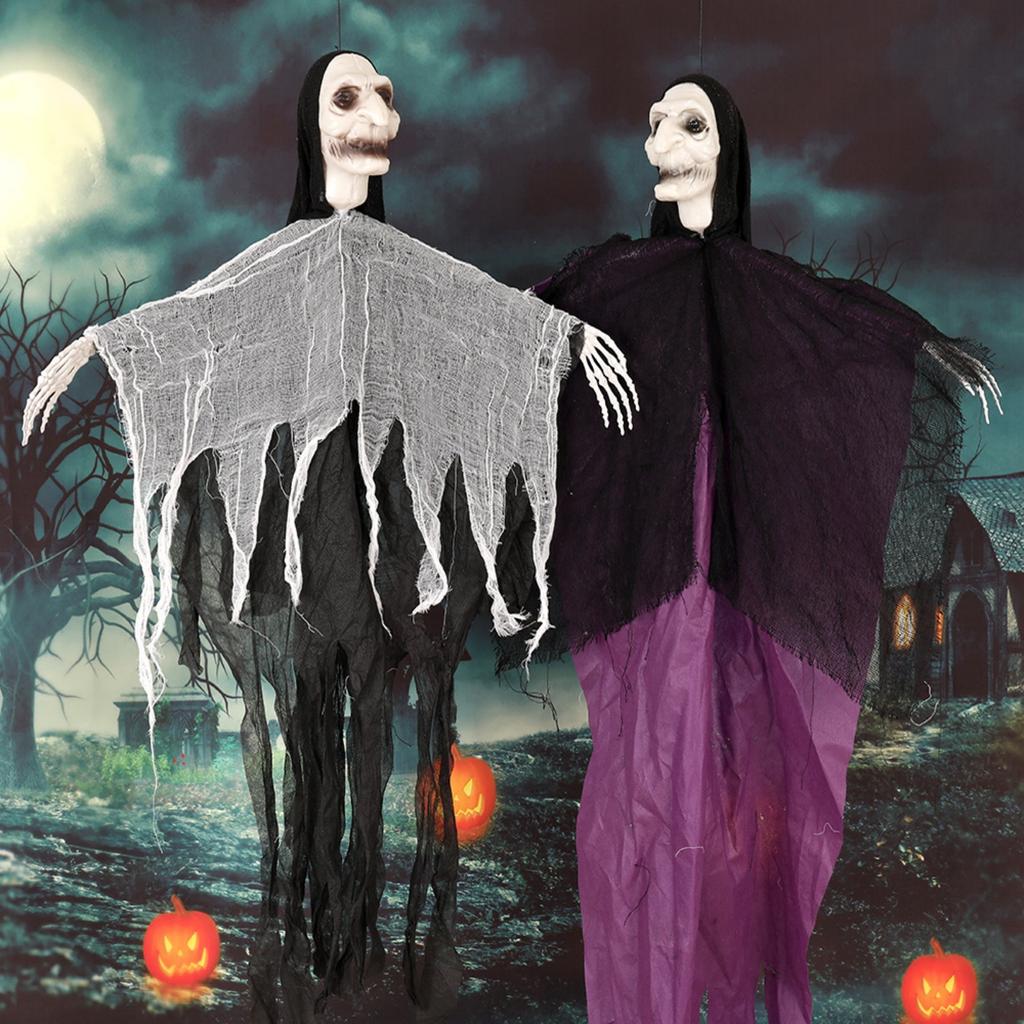 Halloween Witches Skeletons Specter Horror Themed Hanging Specter Props Party Supplies For Halloween Yard Decoration