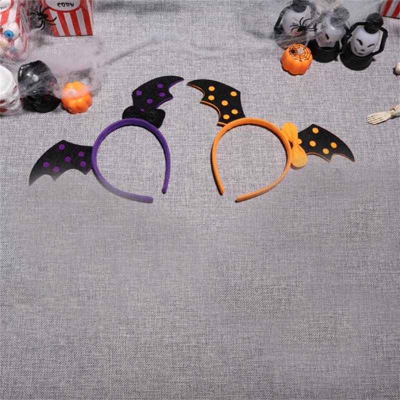 Cute Bat Wing Shape Hair Hoop Women Spa Wash Face Makeup Headband for Photoshoot Halloween Party Hair Accessories