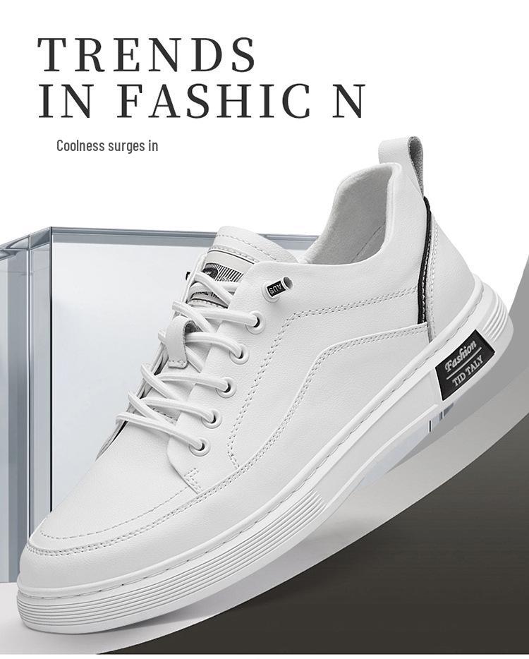 Men's No-Tie White Casual Sports Shoes - Autumn Soft Sole Fashion Sneakers