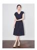 Light Luxury French Slimming Irregular Ruched Waist Tie Dress - Women's Summer Fashion