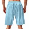 Mens Solid Color Jacquard Straight Casual Breathable Sports Beach Knee Length Shorts