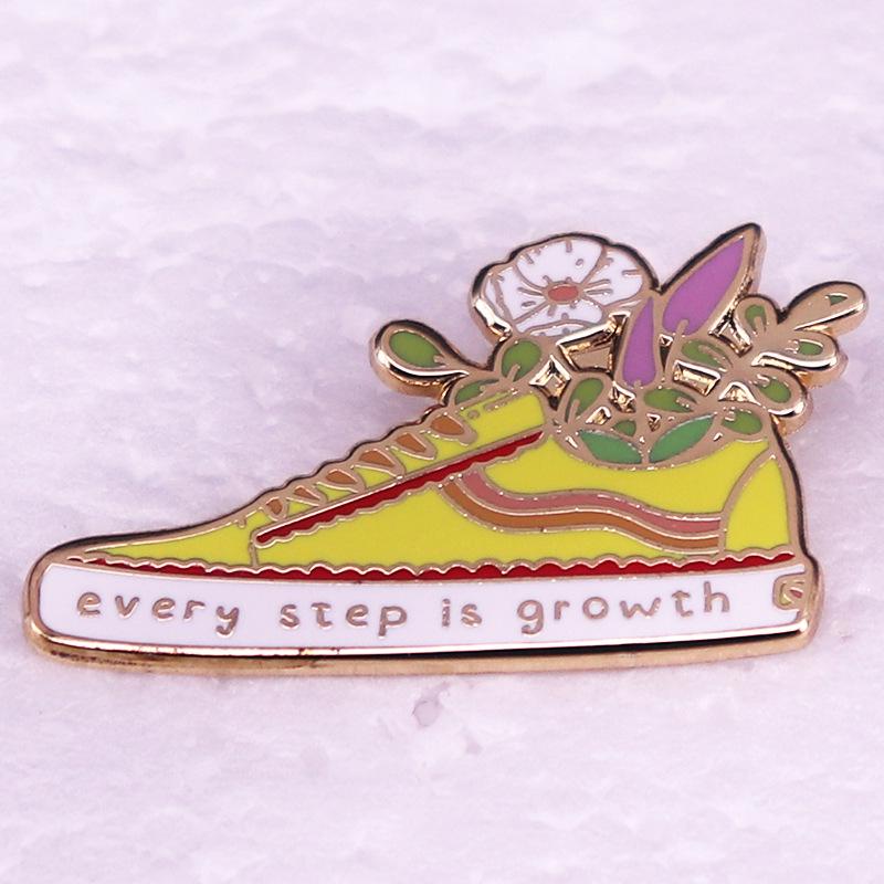 Every Step is Growth: Flower Brooch Shoe Badge