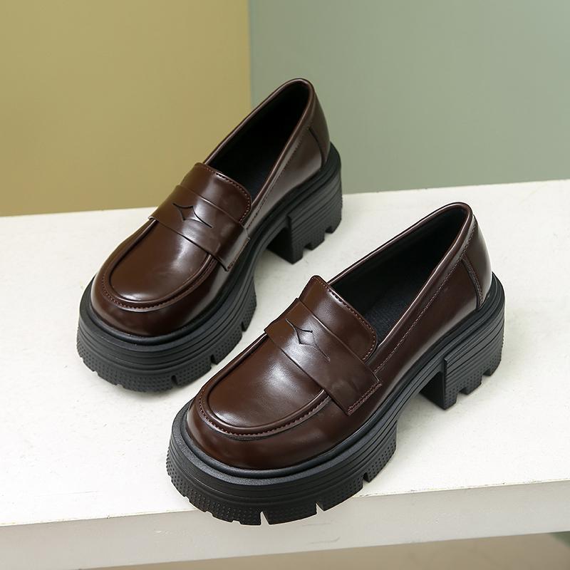 

Модные туфли в стиле преппи на толстом каблуке в стиле Лолита, женские туфли в стиле ретро Мэри Джейн, лакированные туфли на платформе, женская обувь, оксфорды 38 коричневый