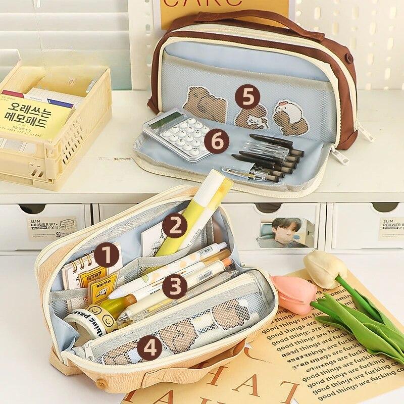 Large Capacity Pencil Case With Multiple Layers of Classified Storage Convenient for Carrying Traveling and Outdoor Storage