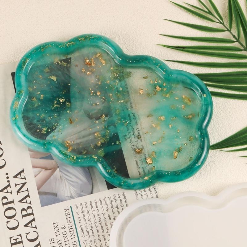 Silicone Mold Epoxy Resin Coaster Mold Double Heart Cloud Shape Resin Casting