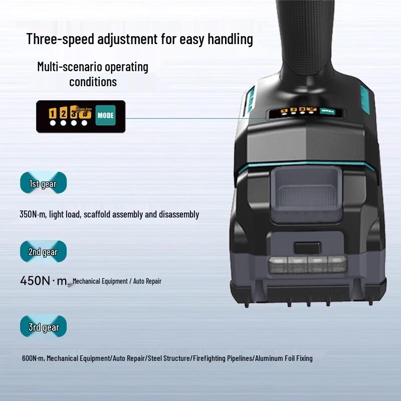 DAYI 40V 600N·m Brushless Cordless Impact Wrench CN plug (adapter included)